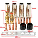 19Pcs Welding Torch Nozzle Part Kit Conical Nozzle Sleeve Rod Tool Set for  A9U3