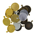 20 Round Pendant Tray Base Setting Fit 30mm Cabochon Blank Bezel Frame Cameo