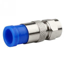 1X(Rg6 F Type Connector Coax Coaxial Compression Fitting 20 Pack (Blue)