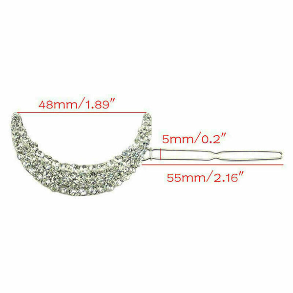 Ladies Crystal Rhinestone Moon Hairpin Barrette Hair Retro!. clip New