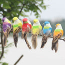 1Pc artificial feather birds nest decorative mini swallows home garden ornamentL