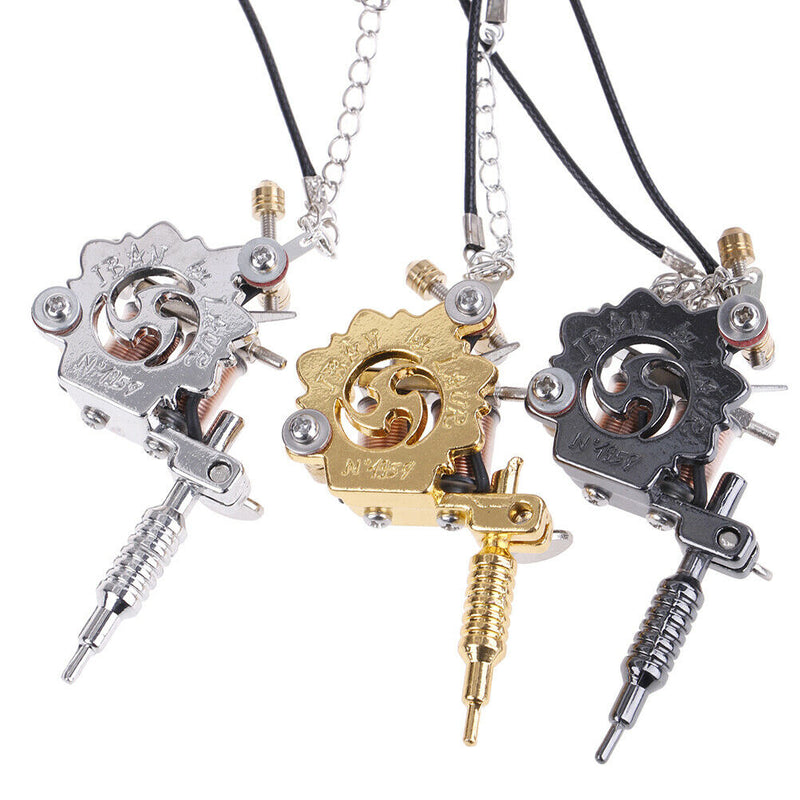 Mini Tattoo Machine Tattoo Keychain Key Holder Punk Style As Pendant Ornament BX