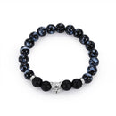 leopard head style excellent jewelry black matte agate energy stone bracelet JR