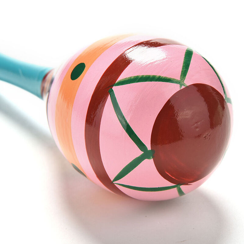 1x Wooden Maraca Wood Rattles Kids Percussion Musical Hand Instrument Shaker Kit