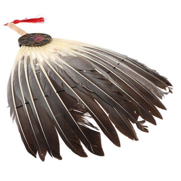 Chinese Sanguo Kongming Feathers Fan Wisdom Holy Zhugeliang Hand Held Fan