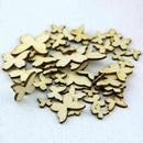 50pc Wooden Mini Mixed Wood Butterfiy Decor Craft Card Scrapbooking Making