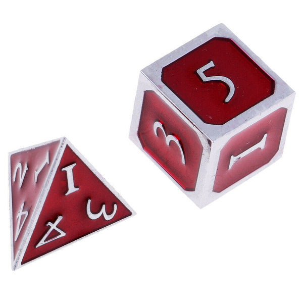 7pcs Set Dice Multi-sided Dice Red Gem Dice For D \u0026 D Table Game