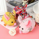 1PC 2020 Year Of The Rat Mascot Flower Fabric Mouse Pendant Holiday Gift 3C