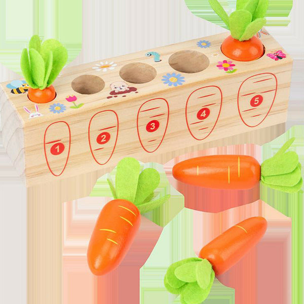 Wooden Plucking Toys for Kids Children's Insert Carrot Game To Explore