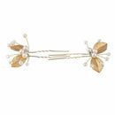 4Pcs Bridesmaid Wedding Bridal Flower Crystal Hair Pins T6E6 Clips Acces Y5R3