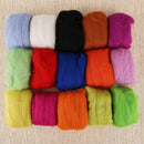 Set of 15 colors wool felting + 10 needles + foam backing L3U9