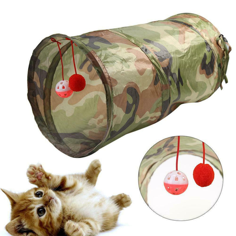 Foldable Pet Tent Tool Cat Tunnel Passageway Wipe Clean with Ring Bell