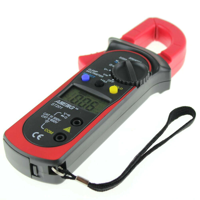 Digital LCD Clamp Multimeter Voltmeter Ammeter Ohmmeter Volt Tester Red