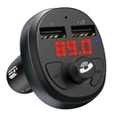 Car FM Transmitter BT4.2 Wireless 2.1A Quick Charge USB Charger MP3 Player Black