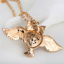 Lady Owl Rhinestone Crystal Pendant Necklace Animal Long Sweater Chain Jewelry3C