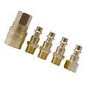 5Pc Solid Brass Quick Coupler Set Connector Air Hose Fitting 1/4" NPT Female
