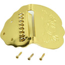 1PC K Word Golden Scalloped Mandolin Replacement Tailpiece 7cmx5cm