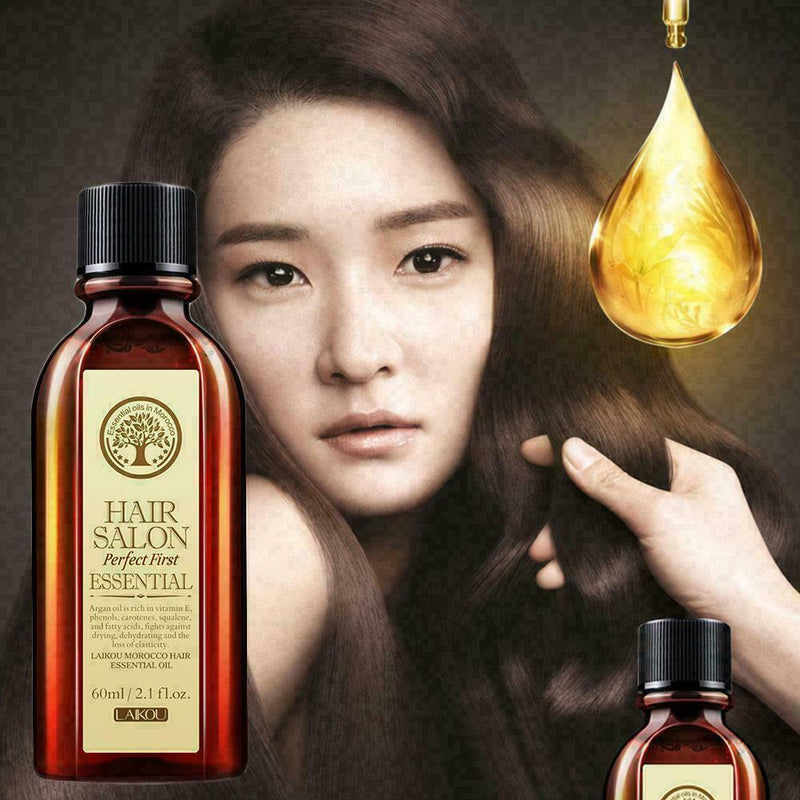 60ml Argan Oil Moisturizing Nourish Scalp Smooth Dry Hair B9J4 Treatment Re L1R3