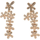 Cute Long Crystal Rhinestone Flower Tassel Dangle Earrings Wedding Party Ne
