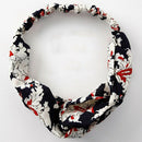 Cross Flower Head With Elastic Hair Band Female Girl Headscarf Plant Print