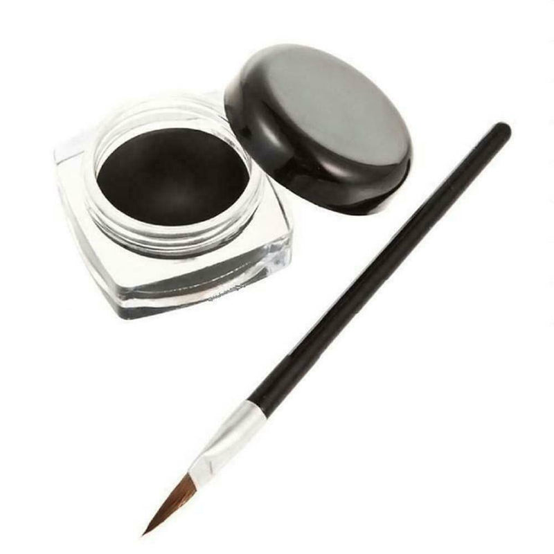 New Cosmetic Eye Liner Gel Makeup + Brush Waterproof Eyeliner Shadow Black j8