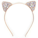 Cat Ears Tiara Headband for Women Hair Rhinestone Princess Hollow Hairband  N7F6