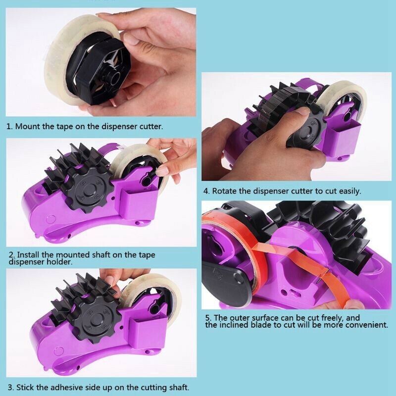 Semi-Automatic Tape Dispenser With 35Mm Fixed Length Tape Cutter Desktop Of K5K1