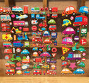 5x Cartoon Bubble Stickers Transport Cars Kids Bubble Stickers Christmas Gift FT