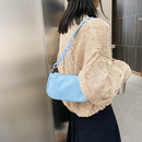 Women Casual Handbag Simple Nylon Daily Female Totes Shoulder Bags (Blue)