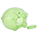 Plastic Collectible Piggy Bank Coin Savings Money Cash Box Clear Green P4J3