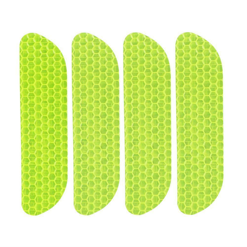 4pcs Open Car Door Stickers Warning Mark Reflective Strips Tapes (Green) A