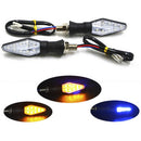 12LED Amber+Blue Motorcycle Turn Signal Indicator Light Blinker Universal US lj