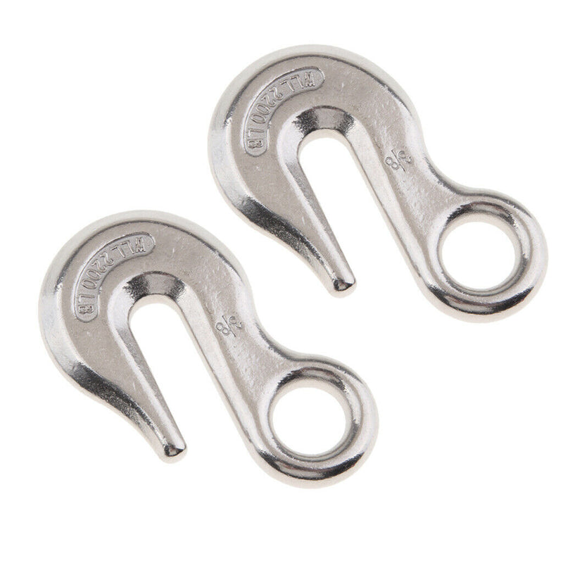 2 x 3/8" Sling Stainless Steel Winch Cable Eye Hook Trailer Boat Towing Chain