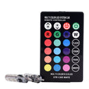 2x T10 6SMD 5050 RGB LED Car Wedge Side Light Reading Lamp Bulb & Remote Contrâ„–[