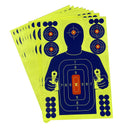 10 Pieces Paper Targets - Splatter Shots Burst Bright Fluorescent Yellow & Blue