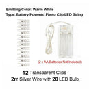 USB LED Clip Lamp String Copper Wire for Party Wedding Xmas Photo Card (2m)