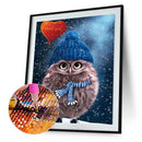 DIY 5D   Diamond Purple Pet Owl  Wall Stickers Painting Home Decor
