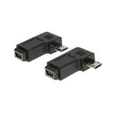 Micro USB Male to Mini USB Female 90 Degree Converter Data Adapter