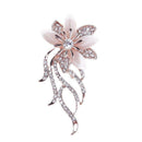 Fashion Elegant Rhinestones Opal Flower Brooch Jewelry Accessory for Women A