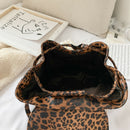 Fashion Leopard Women Backpack Retro PU Leather Shoulder Schoolbag (Yellow) A