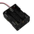 15cm Leads Dual Layers Black Plastic 6 x 1.5V AA Battery Case Holder I5L4