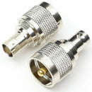 2pcs RF coaxial coax adapter BNC female to UHF male PL-259