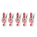 5pcs Red Music Note Clip Music Book Page Clip Treble Celf Clip Bookmarks