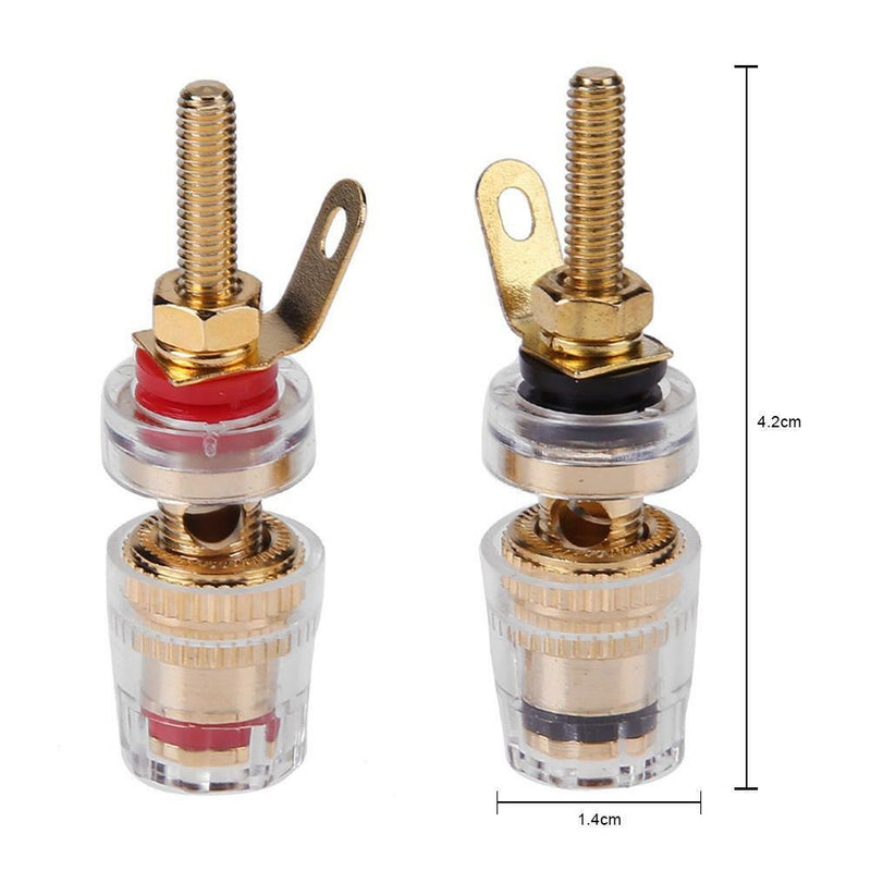 2pcs 4mm Brass Speaker Amplifier Binding Posts Terminals for Banana Plugs