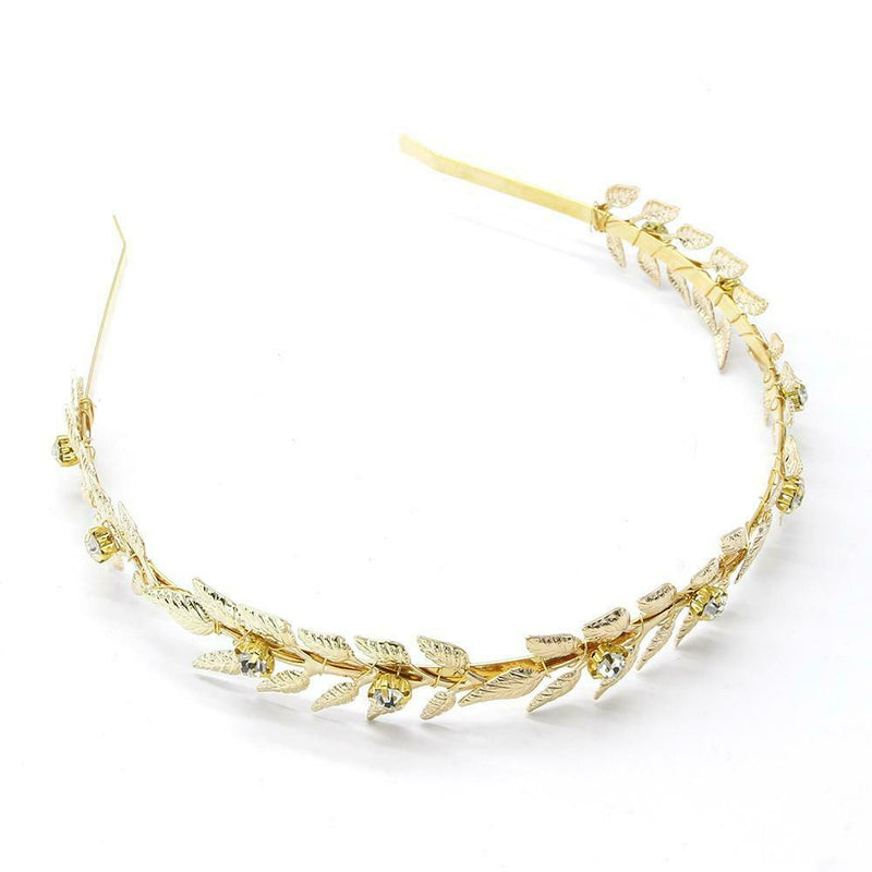 Fashion Headdress Retro Metal Leaf Rhinestone Bride Headwear Hair Jewelry