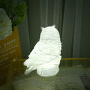 Owl-shaped LED Night Light Battery Operated Bedside Lamp Bedroom Home Decor