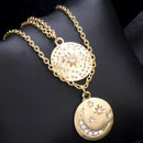Crystal Moon Star Pendant Multilayer Women Choker Necklace Bohemian Jewelry FT
