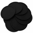 Silicone Black Drink Coasters Set of 8 Non-slip Round Soft Sleek and Durabl R6F1