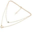 Single Letter U Piercing Flash Double Layer Alloy Necklace
