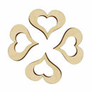 50Pcs/Set Wooden Heart Embellishments Natural Tackle Home AU Basswood Decor